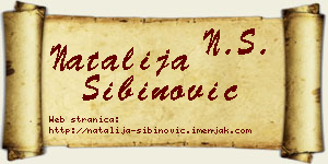Natalija Sibinović vizit kartica
